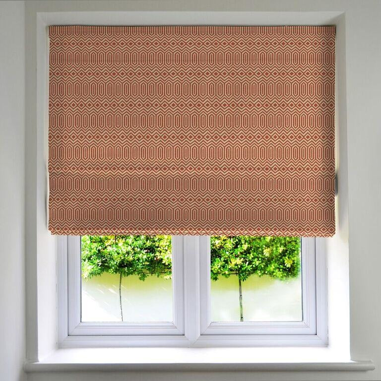 McAlister Textiles Colorado Geometric Burnt Orange Roman Blind mw_product_option_cloned 