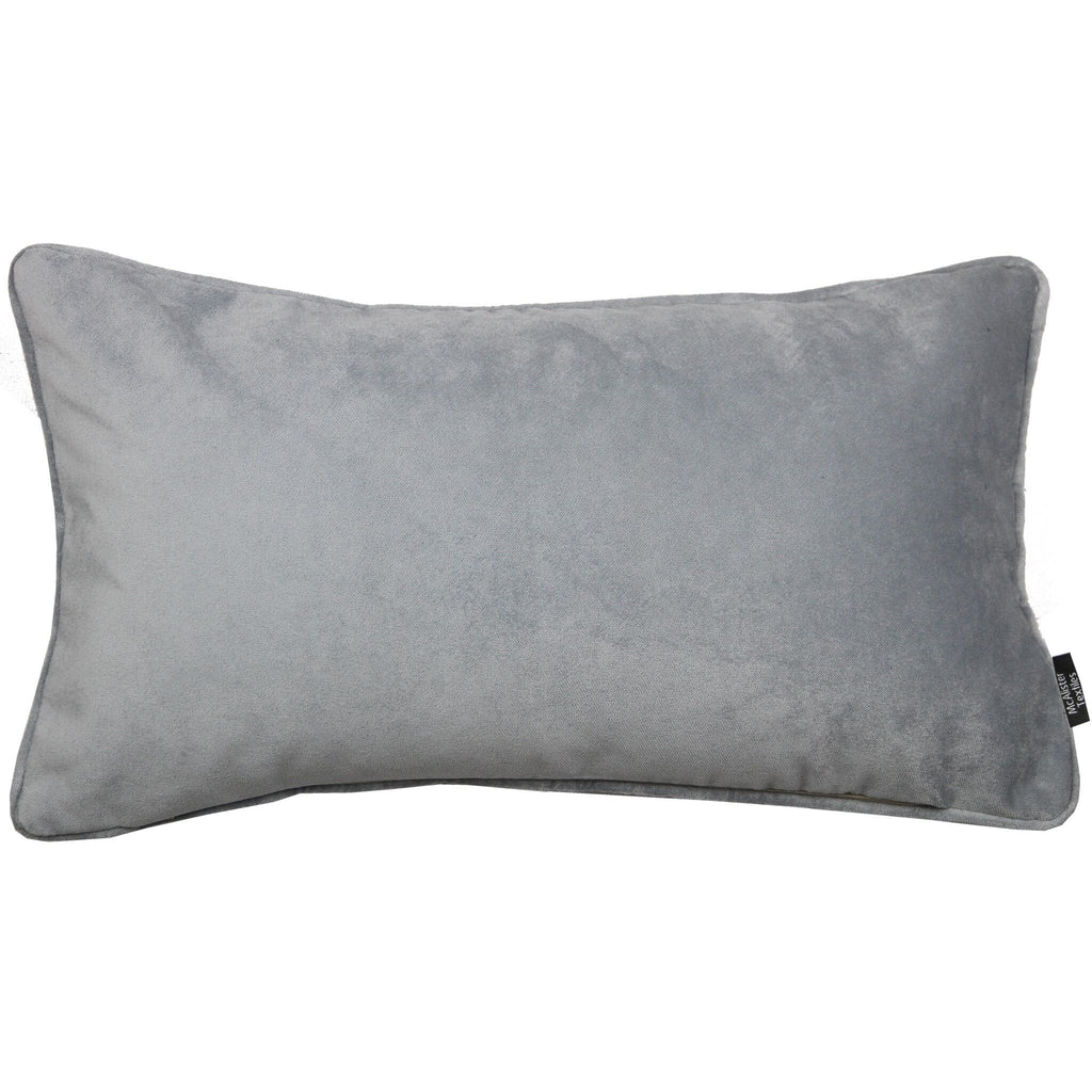 McAlister Textiles Matt Dove Grey Piped Velvet Cushion Cushions and Covers 