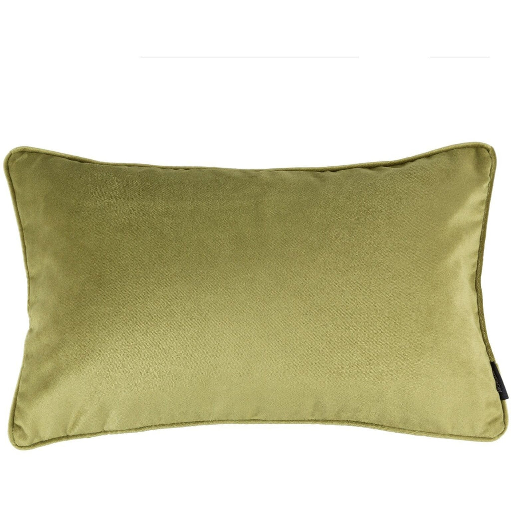 McAlister Textiles Matt Lime Green Piped Velvet Cushion Cushions and Covers 