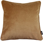 Laden Sie das Bild in den Galerie-Viewer, McAlister Textiles Matt Caramel Gold Velvet 43cm x 43cm Piped Cushion Sets Cushions and Covers 
