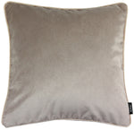 Laden Sie das Bild in den Galerie-Viewer, McAlister Textiles Matt Beige Mink Velvet 43cm x 43cm Contrast Piped Cushion Sets Cushions and Covers 
