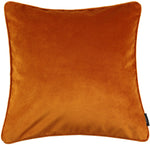 Laden Sie das Bild in den Galerie-Viewer, McAlister Textiles Matt Burnt Orange Velvet 43cm x 43cm Piped Cushion Sets Cushions and Covers 
