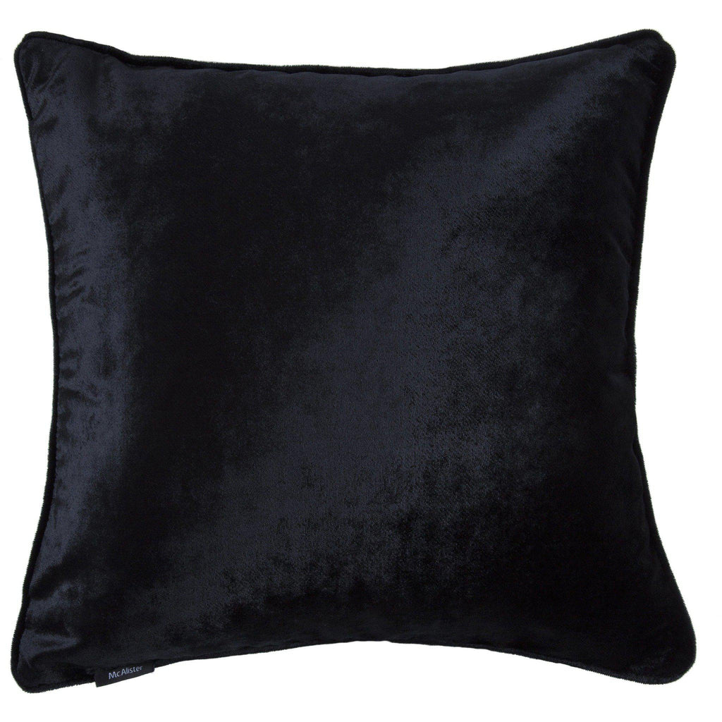 McAlister Textiles Black Crushed Velvet Cushions Cushions and Covers Cover Only 43cm x 43cm 