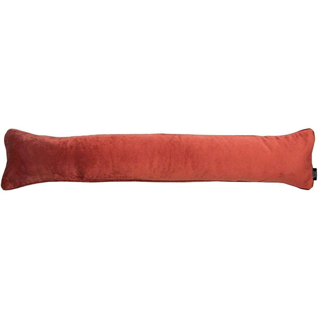 McAlister Textiles Matt Rust Red Orange Velvet Draught Excluder Draught Excluders 18cm x 80cm 