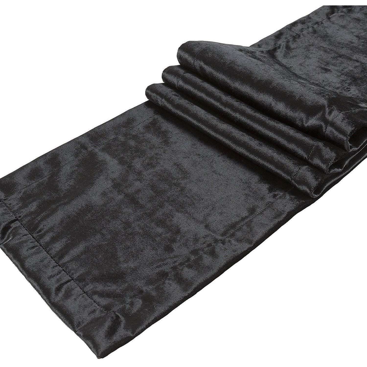 McAlister Textiles Crushed Velvet Black Fabric Fabrics 