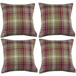Laden Sie das Bild in den Galerie-Viewer, McAlister Textiles Angus Purple + Green Tartan 43cm x 43cm Cushion Sets Cushions and Covers Cushion Covers Set of 4 
