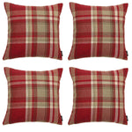 Laden Sie das Bild in den Galerie-Viewer, McAlister Textiles Heritage Red + White Tartan 43cm x 43cm Cushion Sets Cushions and Covers Cushion Covers Set of 4 
