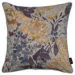 Laden Sie das Bild in den Galerie-Viewer, McAlister Textiles Blooma Blue, Grey and Ochre Floral Cushion Cushions and Covers Cover Only 43cm x 43cm 
