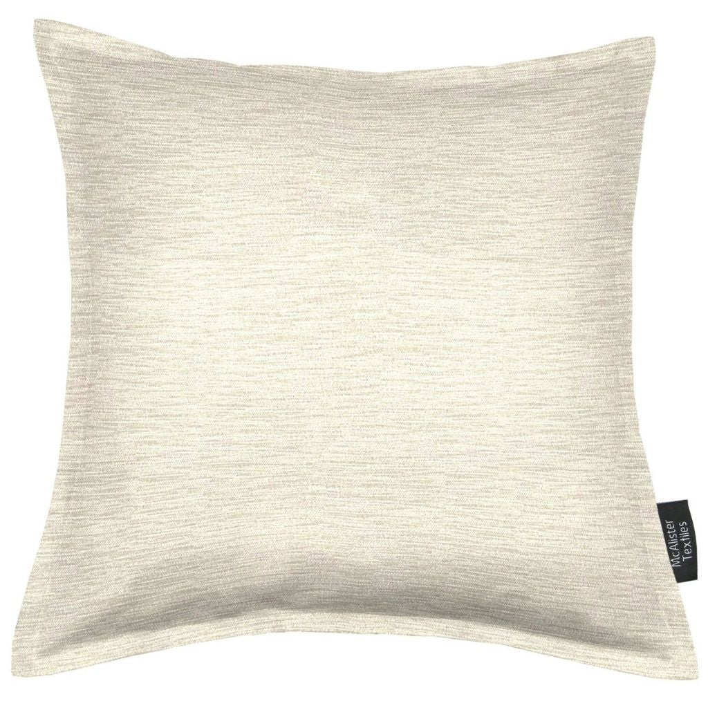 McAlister Textiles Plain Chenille Cream Cushion Cushions and Covers Cover Only 43cm x 43cm 