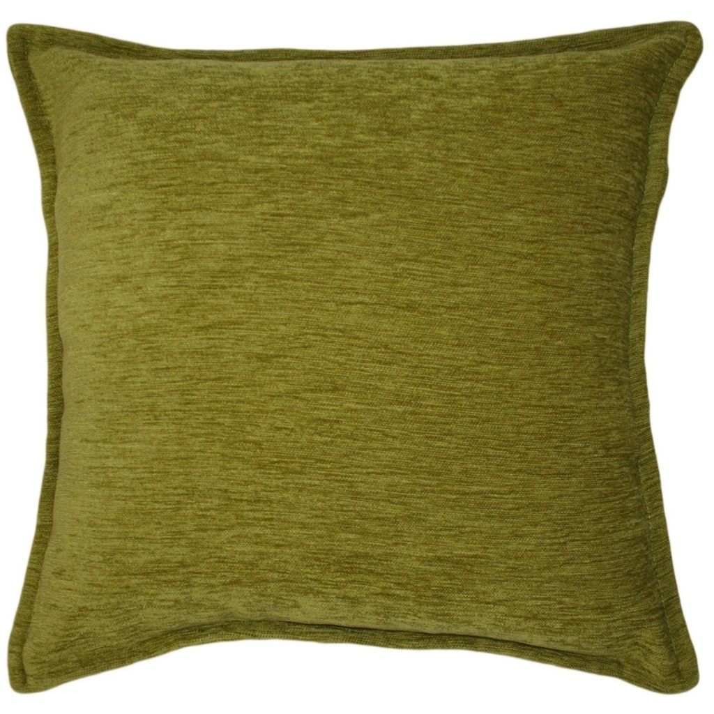 McAlister Textiles Plain Chenille Lime Green Cushion Cushions and Covers Polyester Filler 43cm x 43cm 