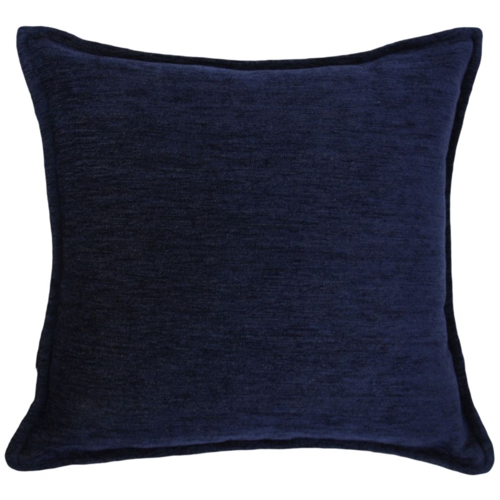 McAlister Textiles Plain Chenille Navy Blue Cushion Cushions and Covers Cover Only 43cm x 43cm 
