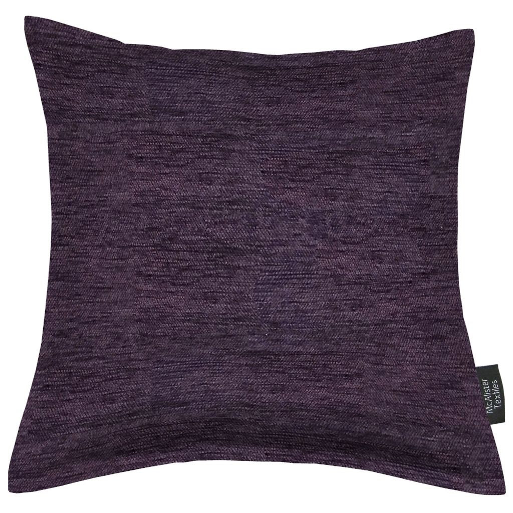 McAlister Textiles Plain Chenille Purple Cushion Cushions and Covers Cover Only 43cm x 43cm 