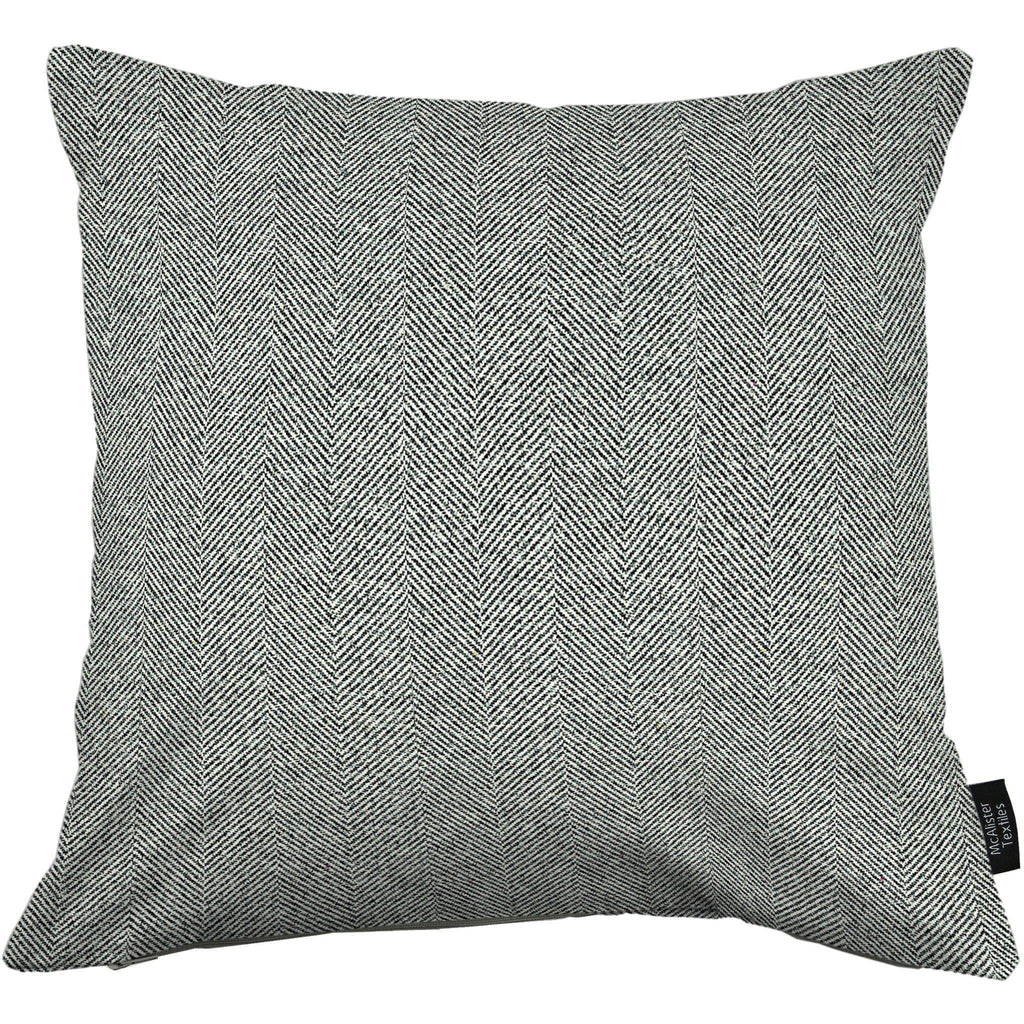 McAlister Textiles Herringbone Charcoal Grey Cushion Cushions and Covers Cover Only 43cm x 43cm 