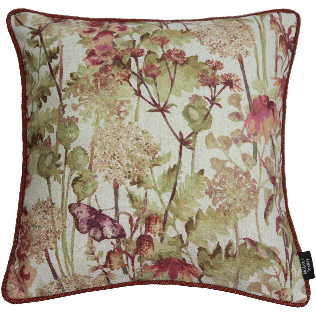 McAlister Textiles Wildflower Burnt Orange Linen Cushion Cushions and Covers Cover Only 43cm x 43cm 