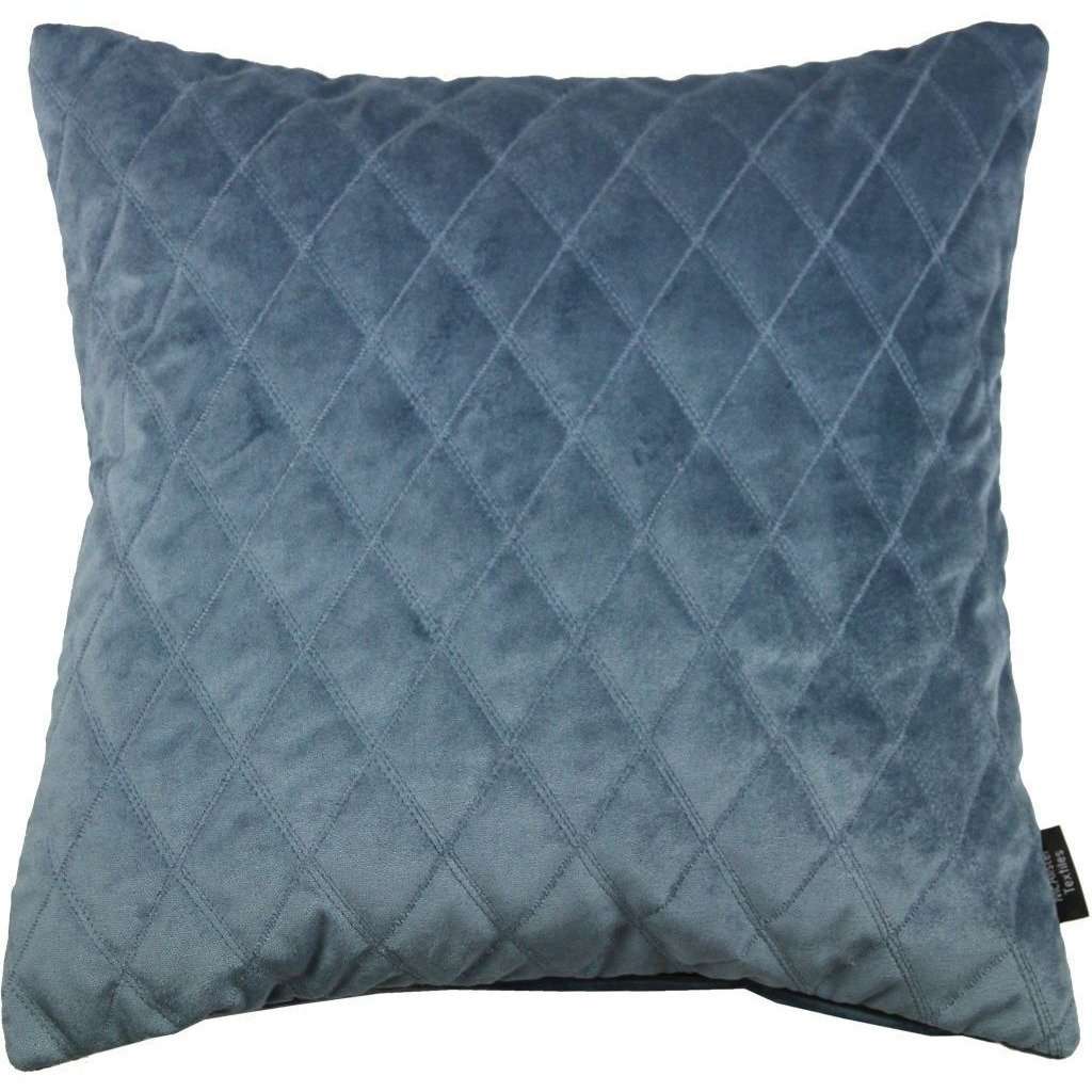 McAlister Textiles Diamond Quilted Dark Blue Velvet Cushion Cushions and Covers Cover Only 43cm x 43cm 