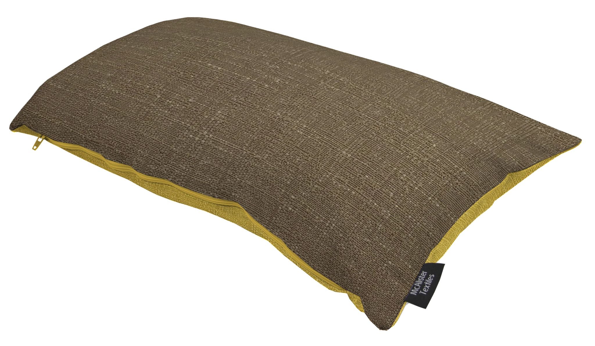 McAlister Textiles Harmony Mocha and Yellow Ochre Plain Pillow Pillow Cover Only 50cm x 30cm 
