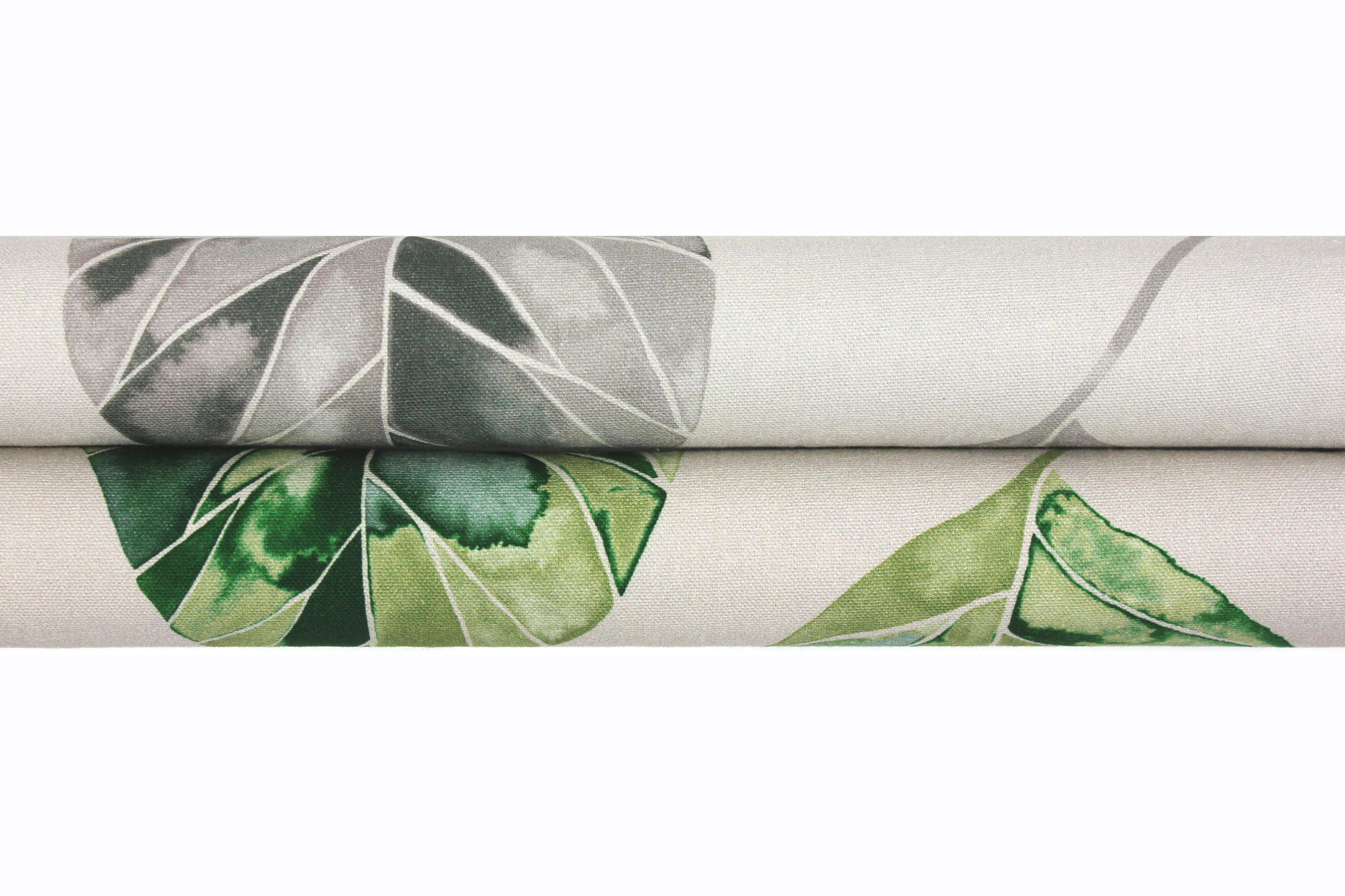 McAlister Textiles Leaf Soft Grey Floral Cotton Print Fabric Fabrics 