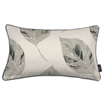 Laden Sie das Bild in den Galerie-Viewer, McAlister Textiles Leaf Soft Grey Floral Cotton Print Piped Edge Pillows Pillow Cover Only 50cm x 30cm 
