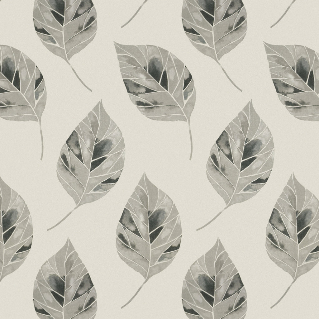 McAlister Textiles Leaf Soft Grey FR Fabric Fabrics 1 Metre 