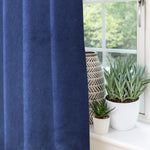 Laden Sie das Bild in den Galerie-Viewer, McAlister Textiles Matt Navy Blue Velvet Curtains Tailored Curtains 
