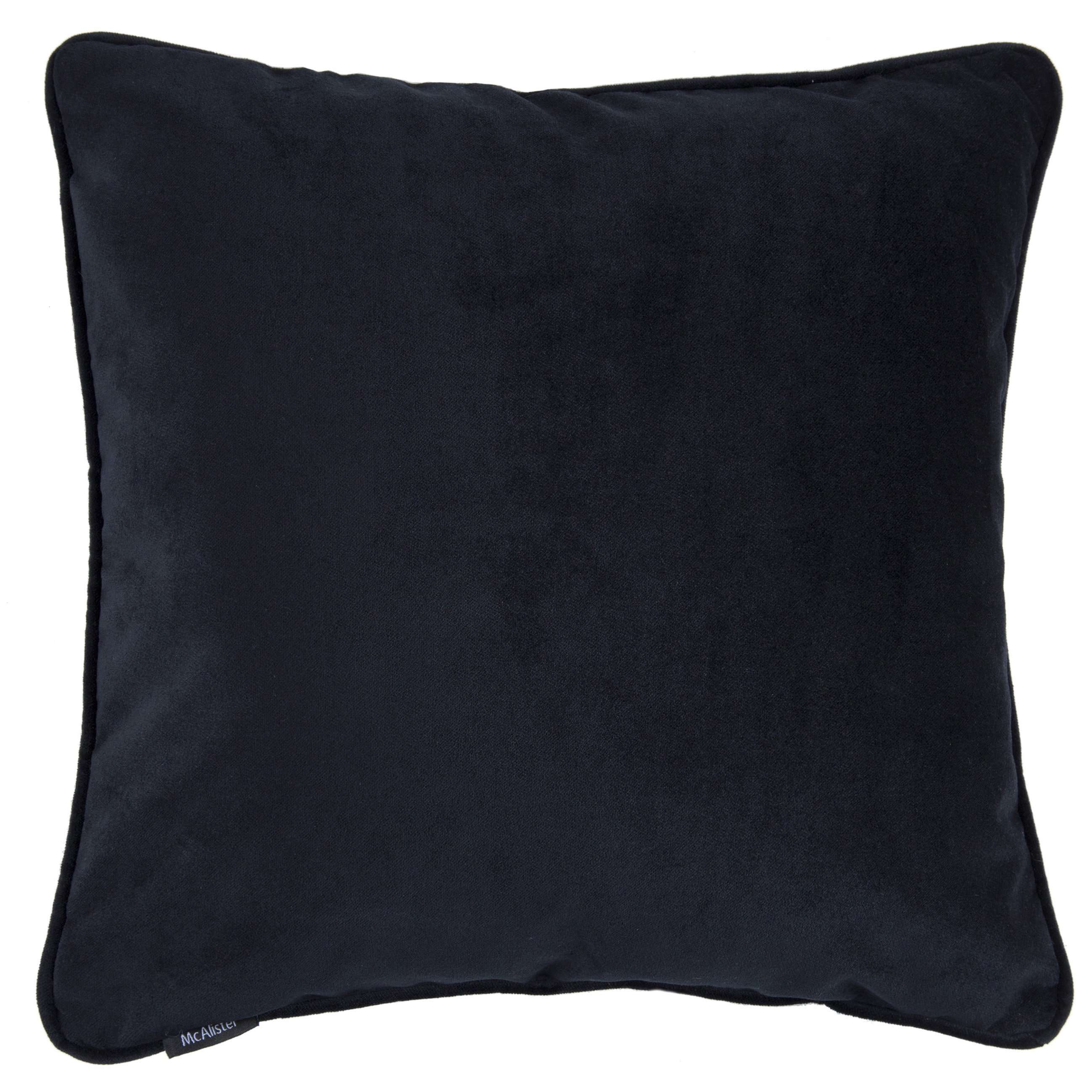 McAlister Textiles Matt Black Velvet Cushion Cushions and Covers Cover Only 43cm x 43cm 