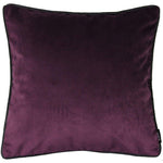 Laden Sie das Bild in den Galerie-Viewer, McAlister Textiles Matt Aubergine Purple Piped Velvet Cushion Cushions and Covers Cover Only 43cm x 43cm 
