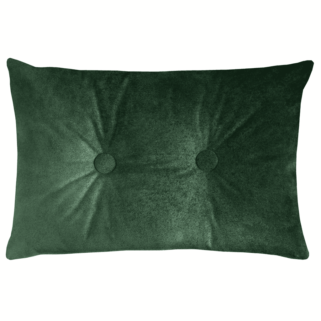 McAlister Textiles Matt Moss Green Velvet Button 40cm x 60cm Pillow Pillow Polyester Filler 60cm x 40cm 