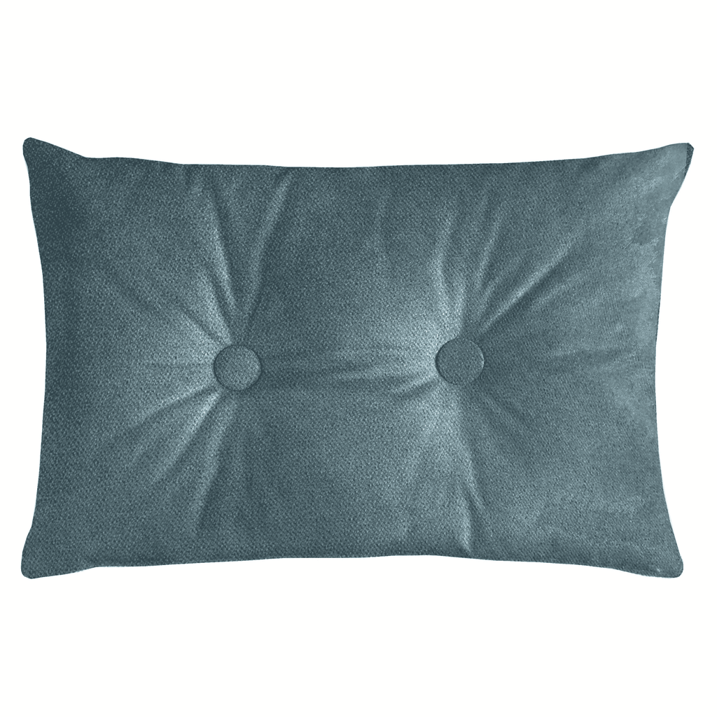 McAlister Textiles Matt Petrol Blue Velvet Button 40cm x 60cm Pillow Pillow Polyester Filler 60cm x 40cm 