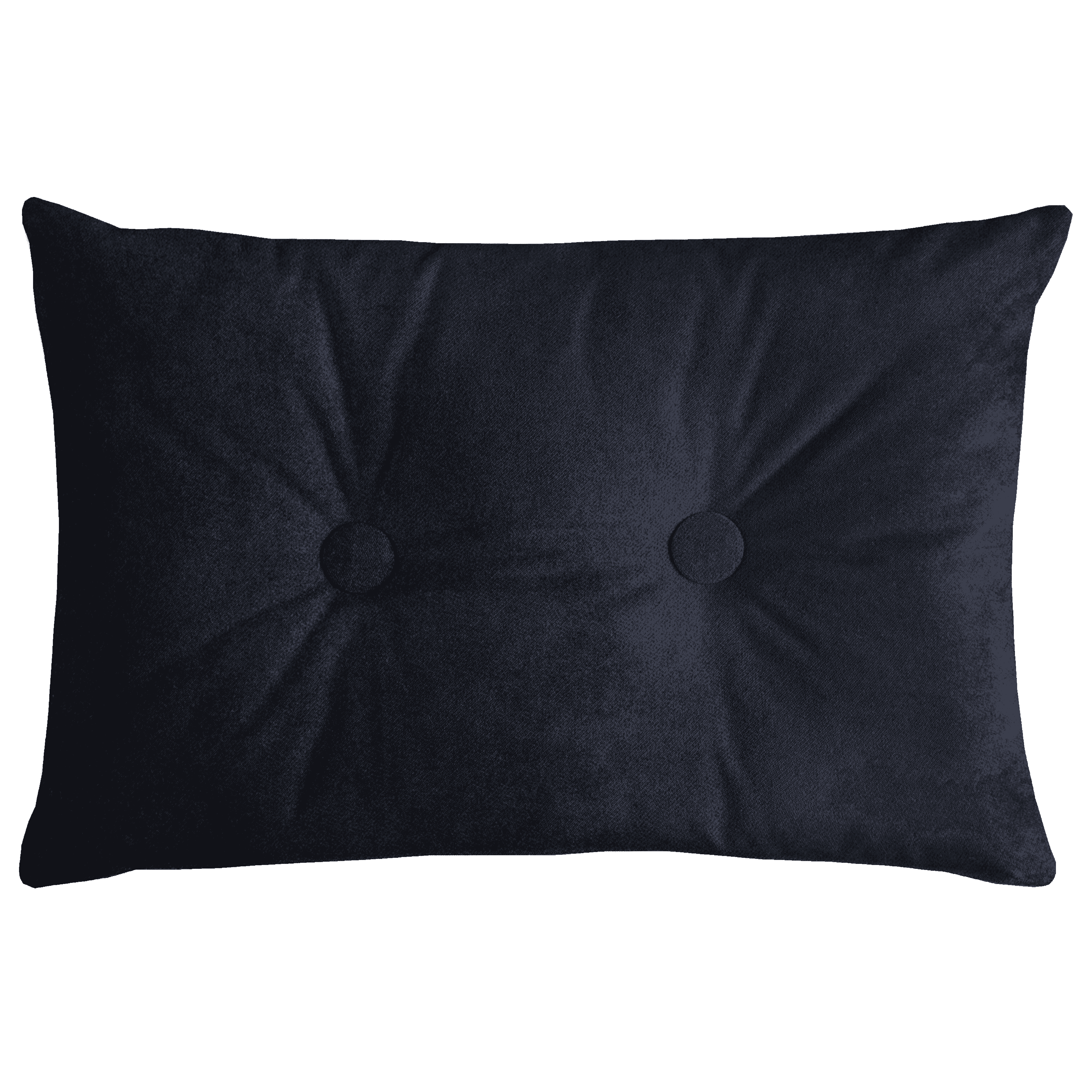 McAlister Textiles Matt Black Velvet Button 40cm x 60cm Pillow Pillow Polyester Filler 60cm x 40cm 