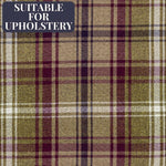 Laden Sie das Bild in den Galerie-Viewer, McAlister Textiles Angus Purple + Green Tartan Check Curtain Fabric Fabrics 1 Metre 
