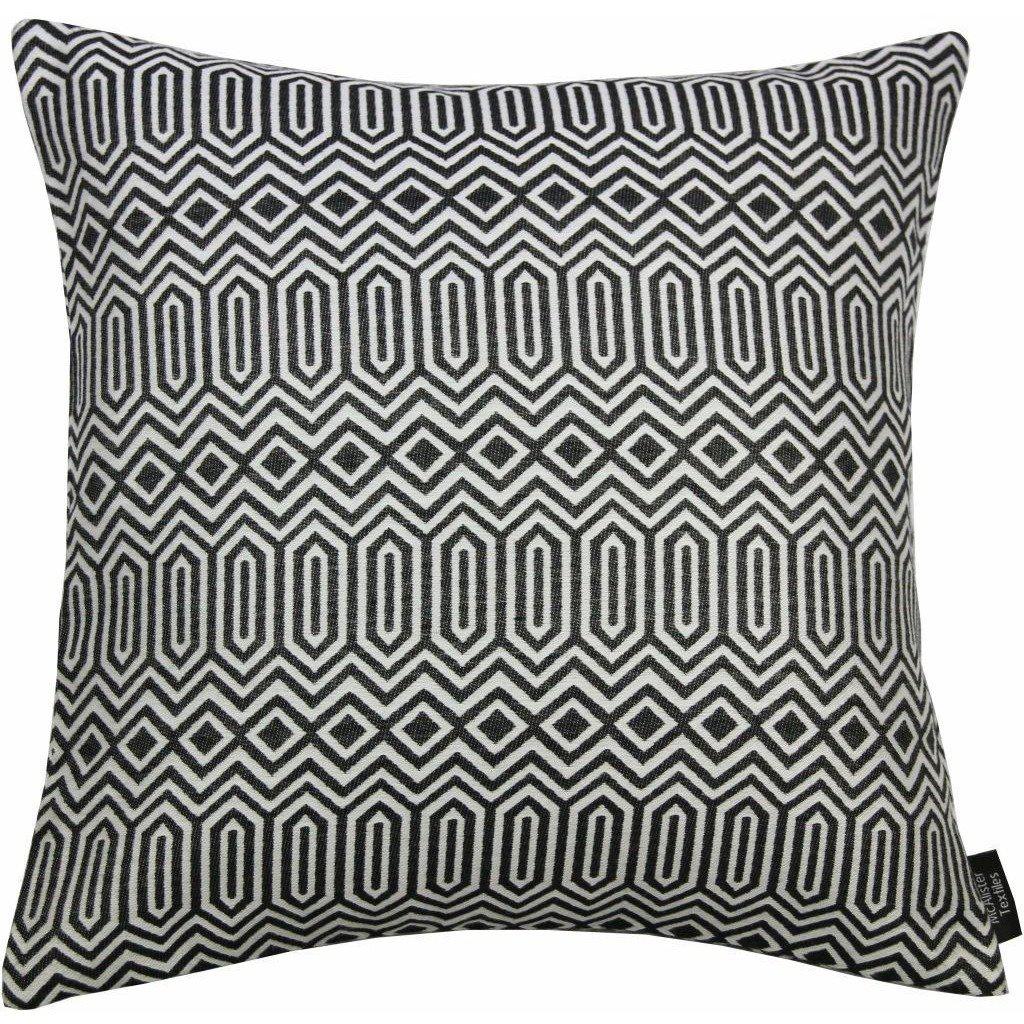 McAlister Textiles Colorado Geometric Black Cushion Cushions and Covers Cover Only 43cm x 43cm 