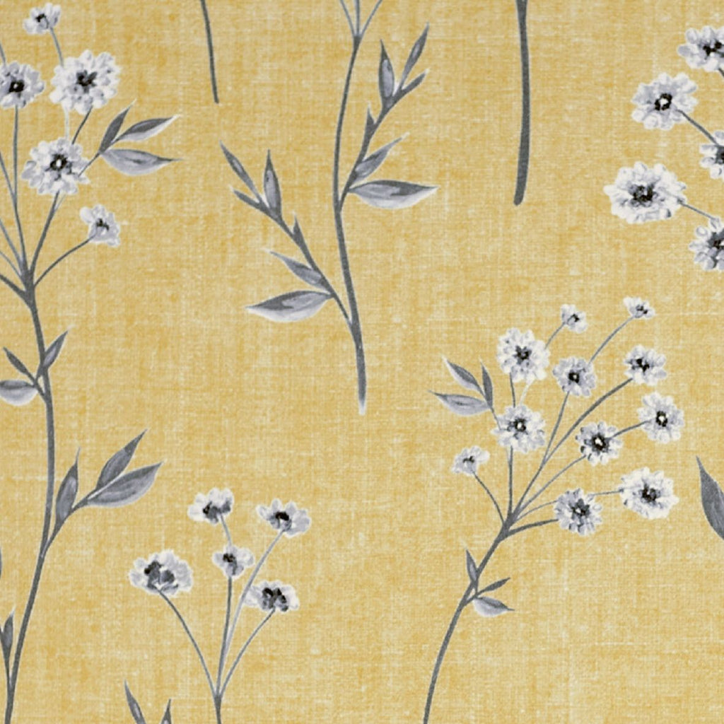 McAlister Textiles Meadow Yellow Floral Cotton Print Fabric Fabrics 