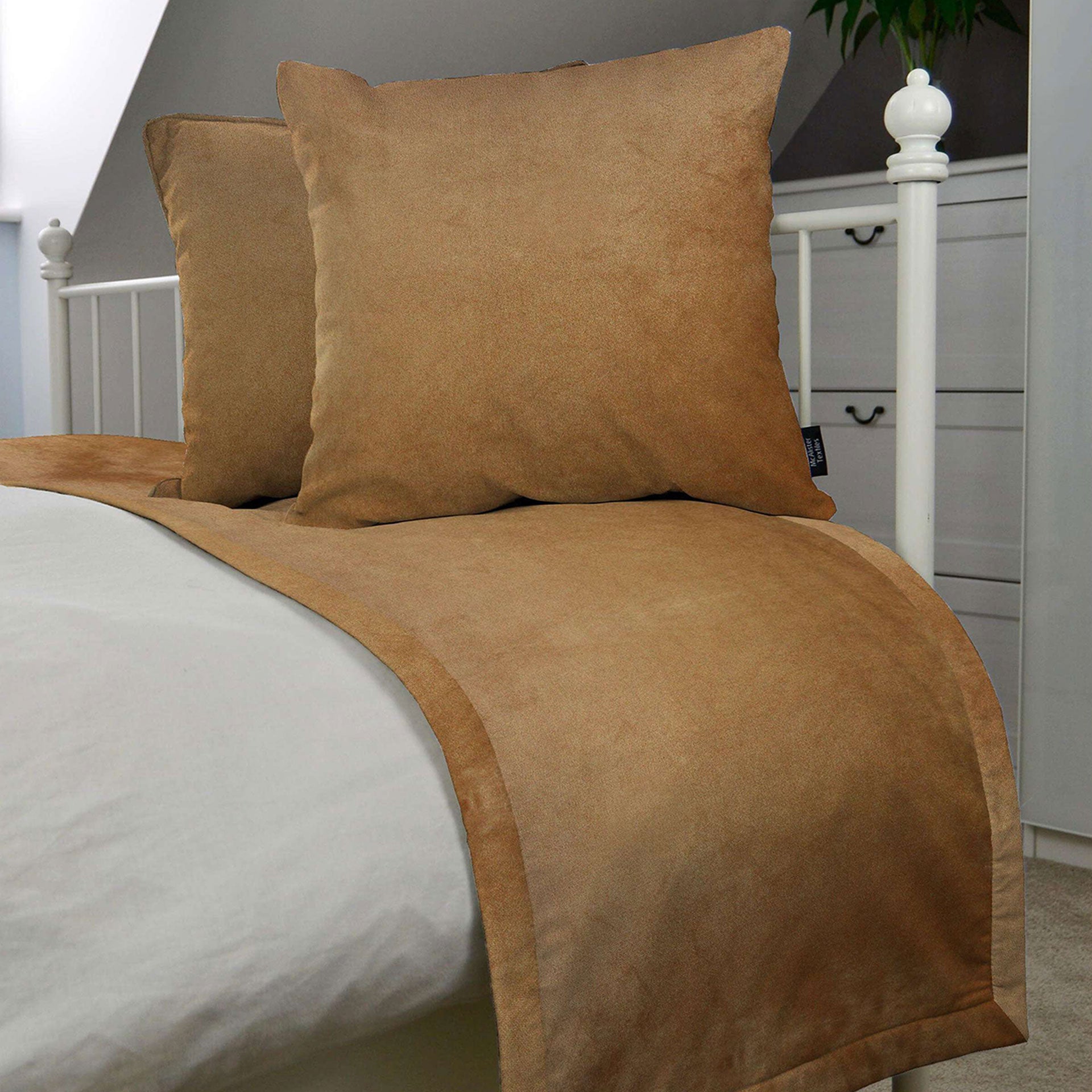 McAlister Textiles Matt Caramel Gold Velvet Bedding Set Bedding Set 