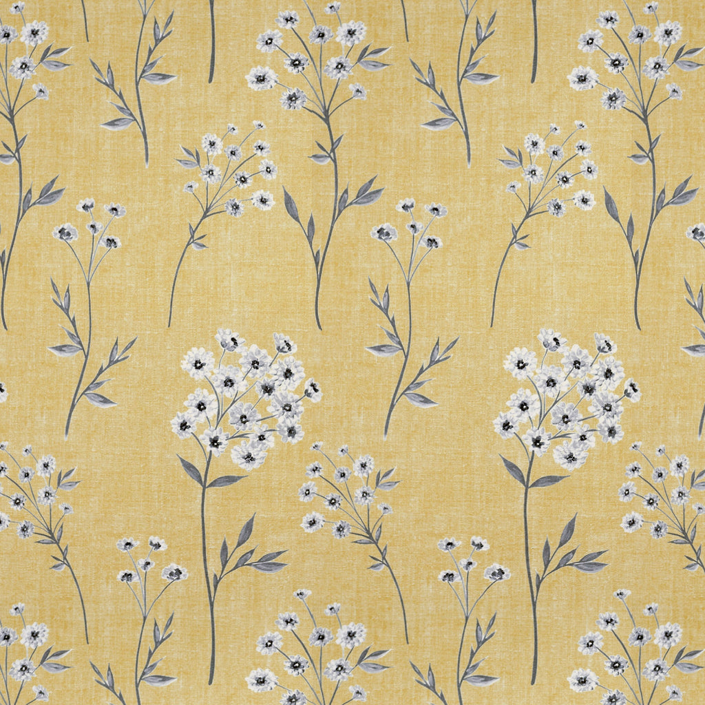 McAlister Textiles Meadow Yellow Floral FR Fabric Fabrics 1/2 Metre 