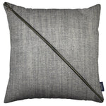 Laden Sie das Bild in den Galerie-Viewer, McAlister Textiles Rhumba Diagonal Zip Charcoal Grey Linen Cushion Cushions and Covers Cover Only 43cm x 43cm 
