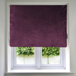 Laden Sie das Bild in den Galerie-Viewer, McAlister Textiles Matt Aubergine Purple Velvet Roman Blind Roman Blinds Standard Lining 130cm x 200cm Aubergine Purple
