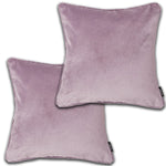 Laden Sie das Bild in den Galerie-Viewer, McAlister Textiles Matt Lilac Purple Velvet 43cm x 43cm Piped Cushion Sets Cushions and Covers Cushion Covers Set of 2 
