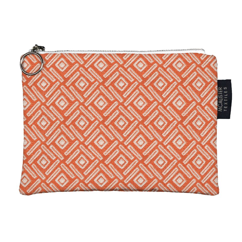 McAlister Textiles Elva Orange + Teal Makeup Bag Clutch Bag 