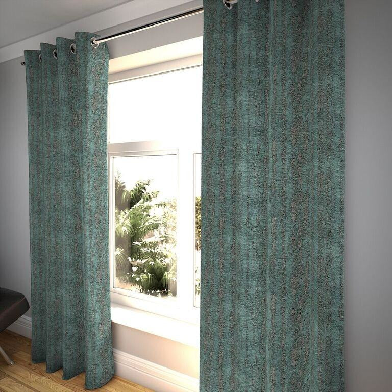 McAlister Textiles Textured Chenille Teal / Mineral Curtains Tailored Curtains 
