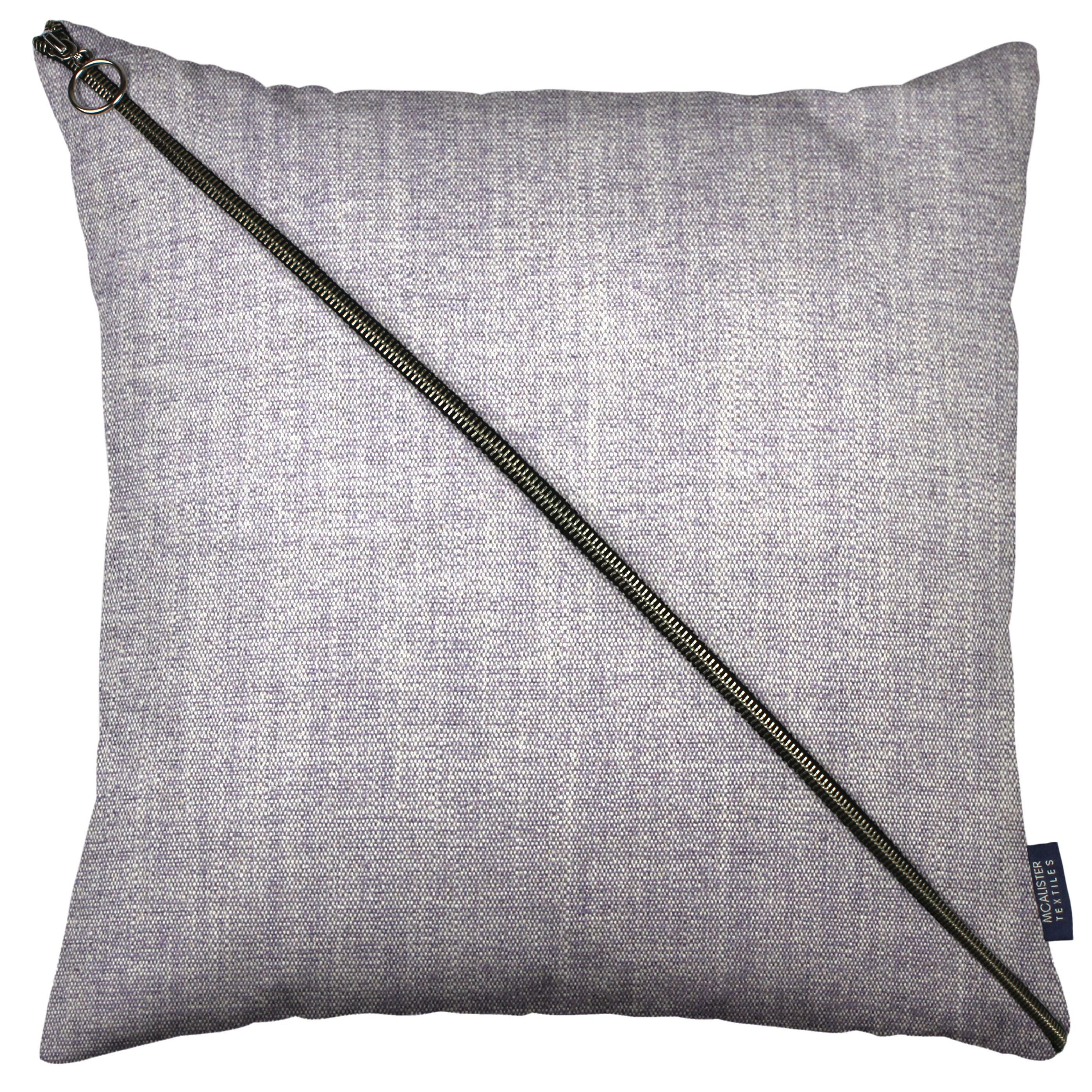 McAlister Textiles Rhumba Diagonal Zip Lilac Purple Linen Cushion Cushions and Covers Cover Only 43cm x 43cm 