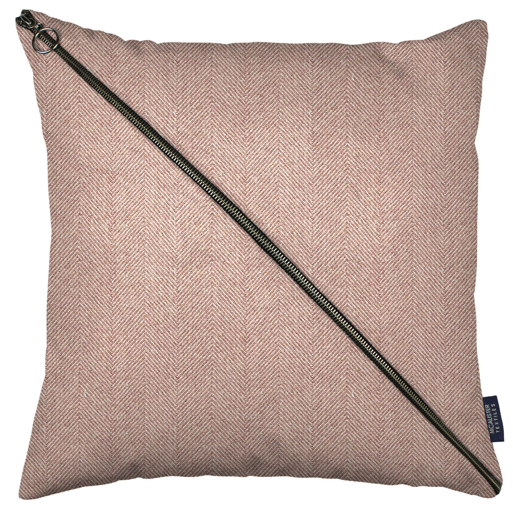 McAlister Textiles Herringbone Diagonal Zip Lilac Purple Cushion Cushions and Covers Cover Only 43cm x 43cm 