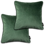 Laden Sie das Bild in den Galerie-Viewer, McAlister Textiles Matt Moss Green Velvet 43cm x 43cm Piped Cushion Sets Cushions and Covers Cushion Covers Set of 2 
