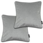 Laden Sie das Bild in den Galerie-Viewer, McAlister Textiles Matt Dove Grey Velvet 43cm x 43cm Piped Cushion Sets Cushions and Covers Cushion Covers Set of 2 
