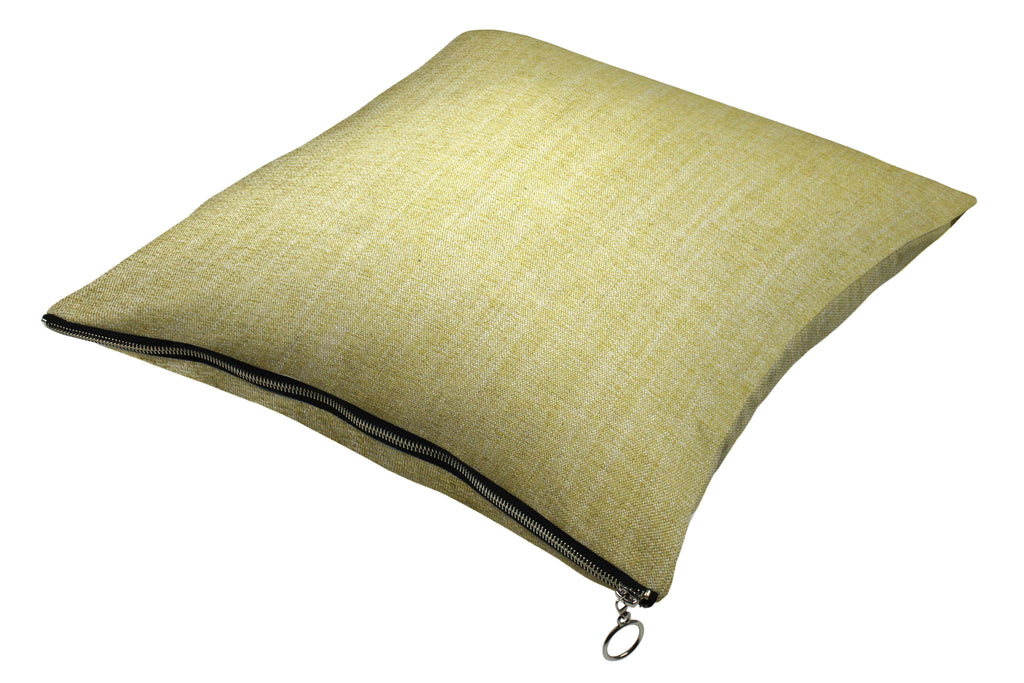McAlister Textiles Rhumba Zipper Edge Yellow Linen Cushion Cushions and Covers Cover Only 43cm x 43cm 