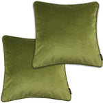 Laden Sie das Bild in den Galerie-Viewer, McAlister Textiles Matt Lime Green Velvet 43cm x 43cm Piped Cushion Sets Cushions and Covers Cushion Covers Set of 2 
