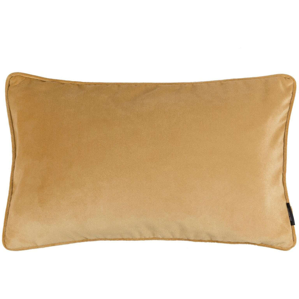 McAlister Textiles Matt Ochre Yellow Piped Velvet Pillow Pillow Cover Only 50cm x 30cm 