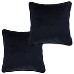 Laden Sie das Bild in den Galerie-Viewer, McAlister Textiles Matt Black Velvet 43cm x 43cm Piped Cushion Sets Cushions and Covers Cushion Covers Set of 2 
