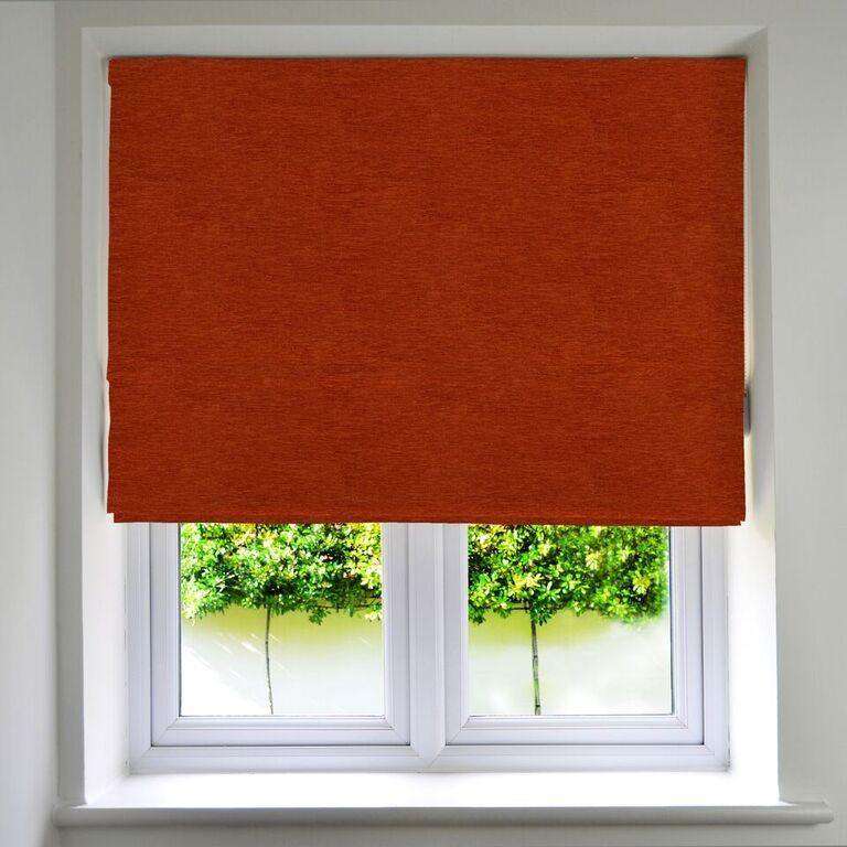 McAlister Textiles Plain Chenille Burnt Orange Roman Blind Roman Blinds Standard Lining 130cm x 200cm 