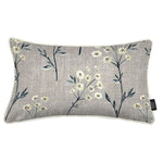Laden Sie das Bild in den Galerie-Viewer, McAlister Textiles Meadow Soft Grey Floral Cotton Print Pillow Pillow Cover Only 50cm x 30cm 
