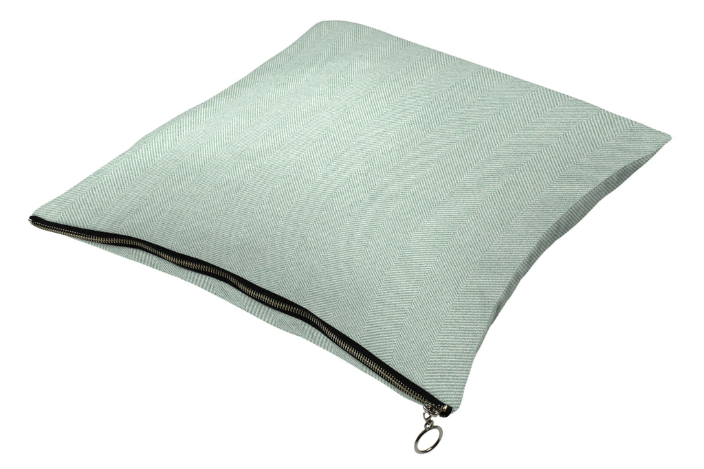 McAlister Textiles Herringbone Zipper Edge Duck Egg Blue Cushion Cushions and Covers Cover Only 43cm x 43cm 